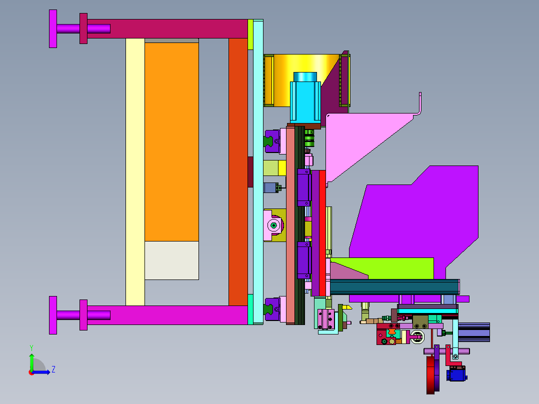 左右前后移动热压焊机左视图