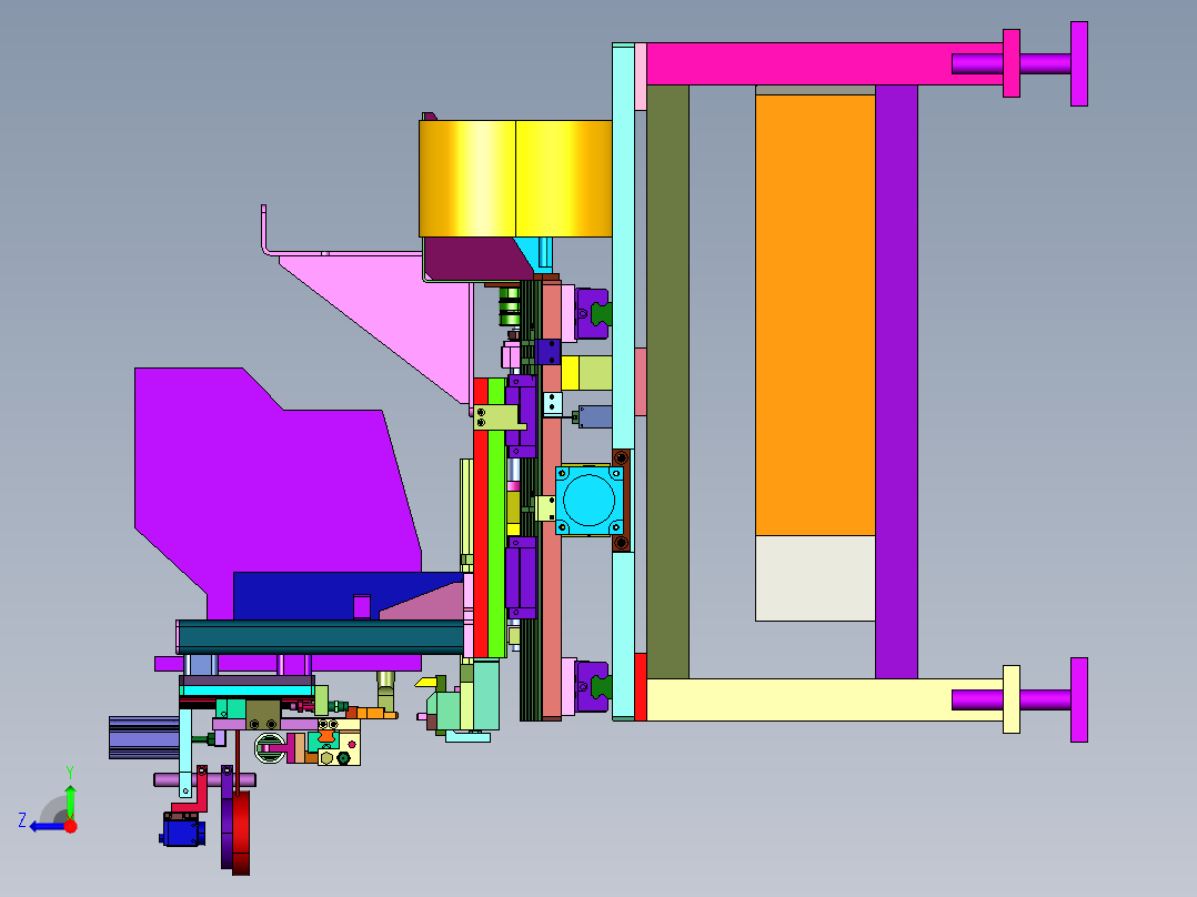 左右前后移动热压焊机右视图