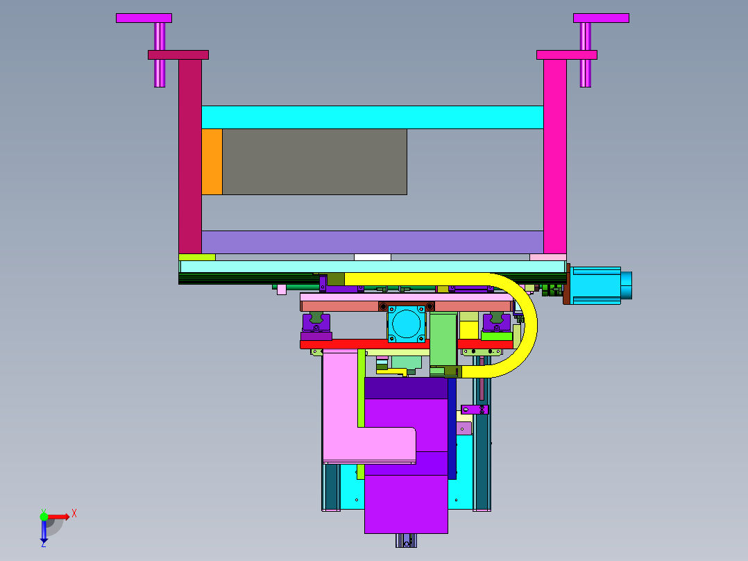 左右前后移动热压焊机俯视图