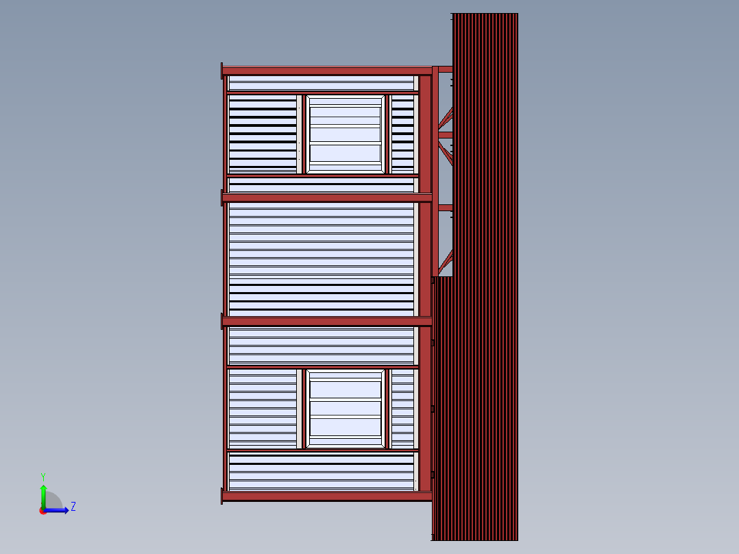 钢结构房A型左视图