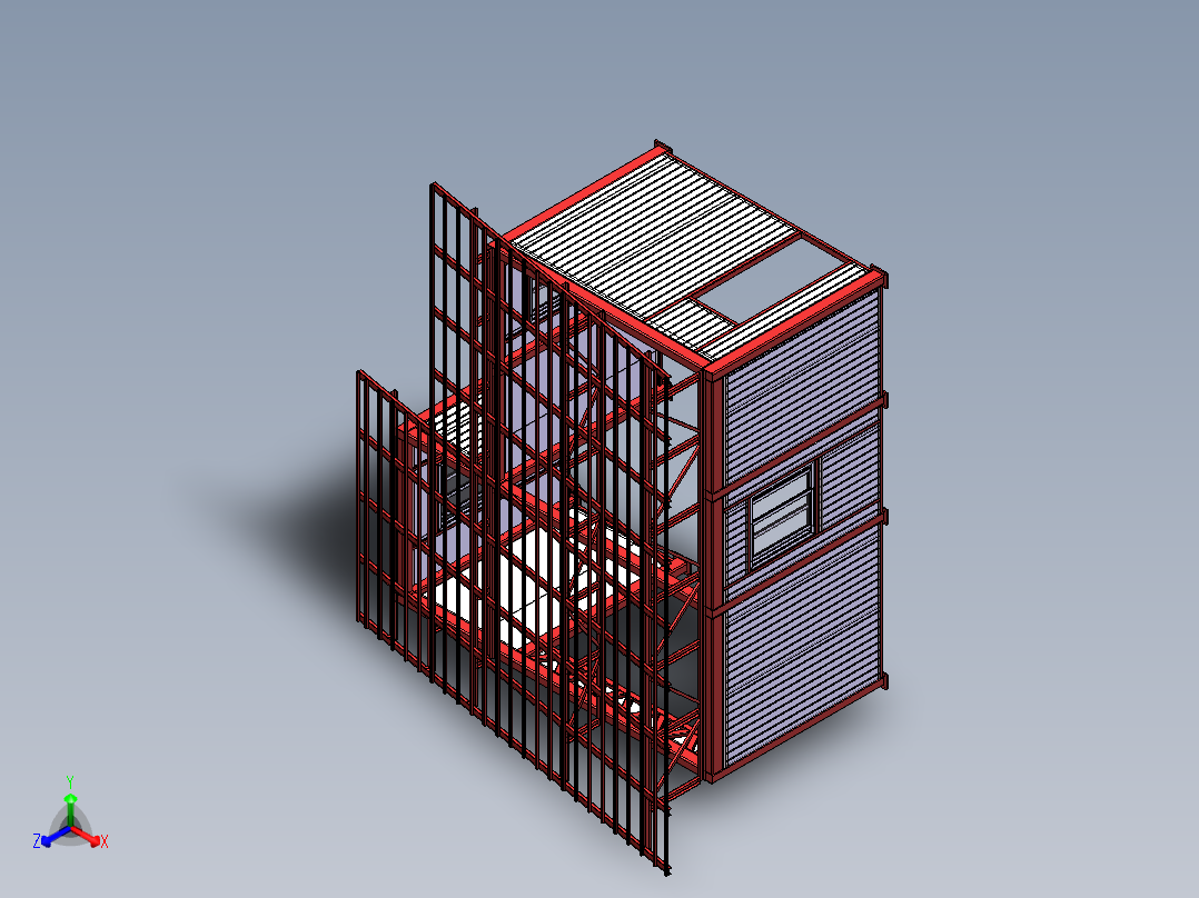钢结构房A型正等轴测图