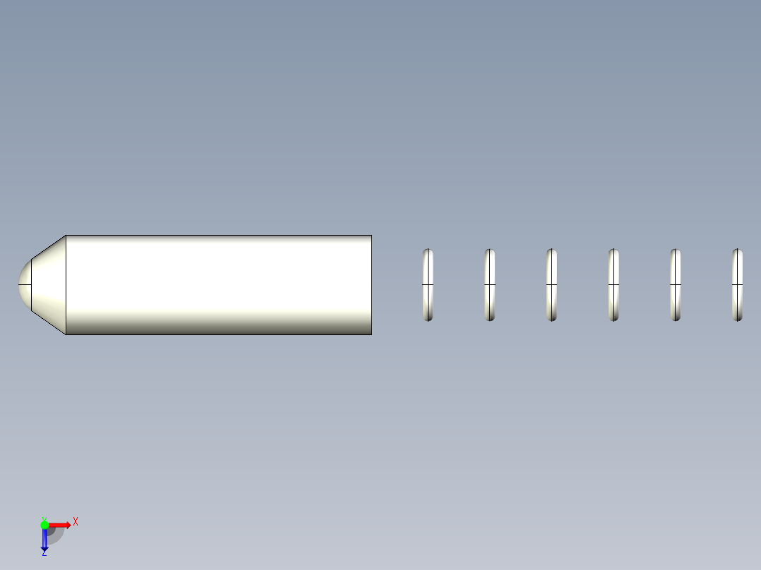 定位柱(B) 2210-3D多系列多零件图纸模型俯视图