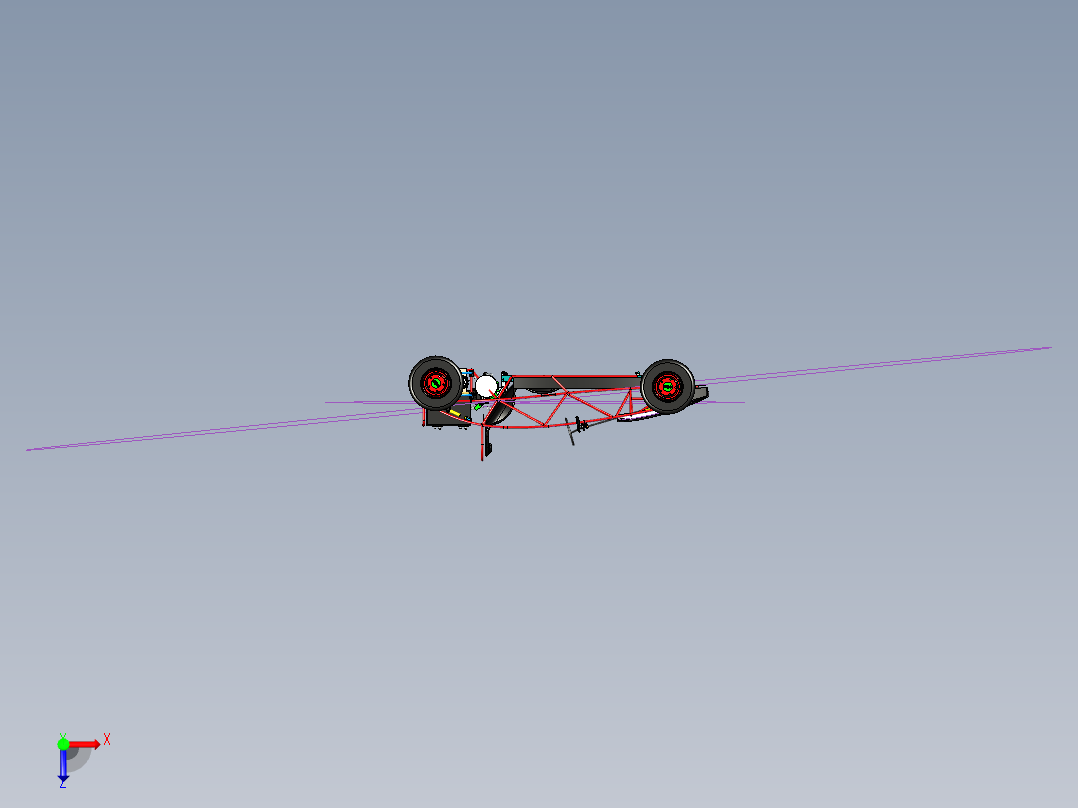 10-Ariel Atom单座电动卡丁车3D数模图纸 STP格式俯视图