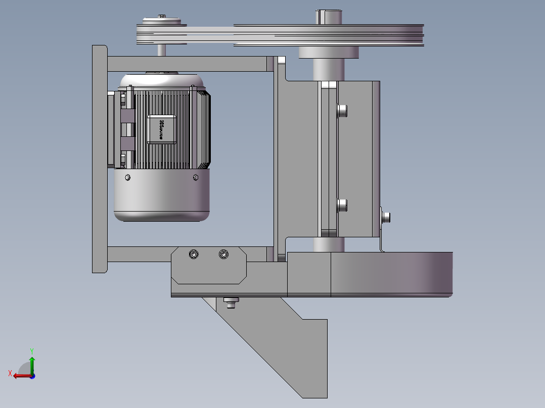 土豆切片机设计资料含三维SW二维说明书后视图