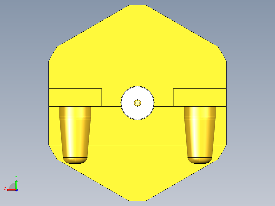 92mm母端PCB锁边连接器2支脚后视图