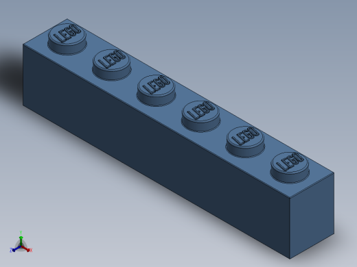 乐高套装 4421基本积木-4172684 - 3009 Medium Blue Brick 1 x 6.SLDPRT