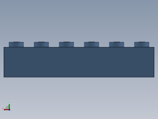 乐高套装 4421基本积木-4172684 - 3009 Medium Blue Brick 1 x 6.SLDPRT后视缩略图