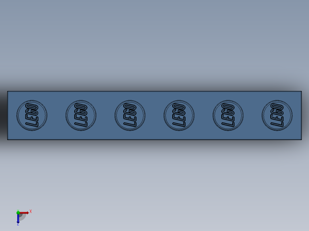 乐高套装 4421基本积木-4172684 - 3009 Medium Blue Brick 1 x 6.SLDPRT俯视图