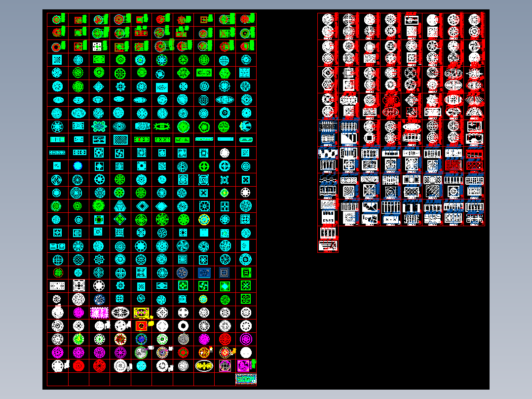 CAD室内装修图库之地面拼花与顶棚装饰