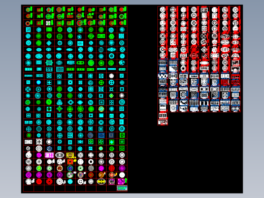 CAD室内装修图库之地面拼花与顶棚装饰