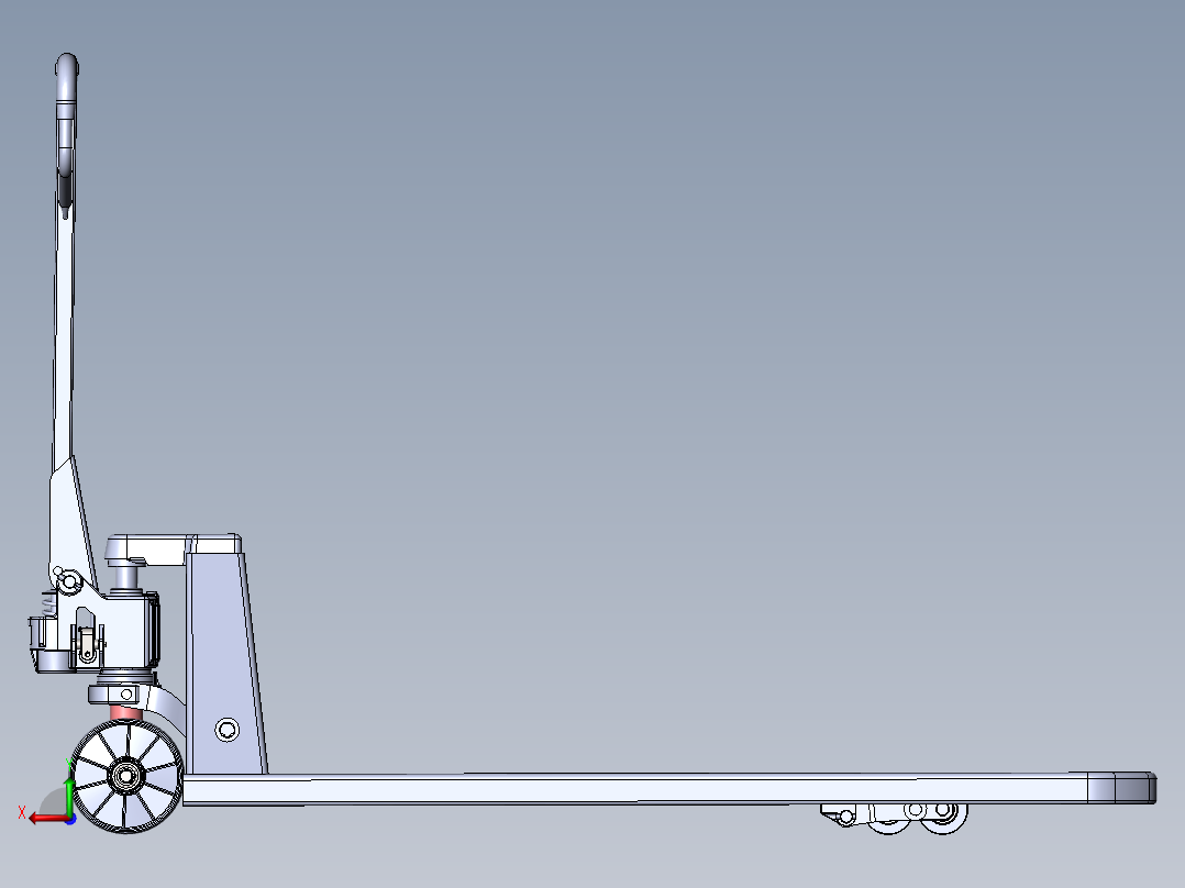 液压搬运车三维及仿真（手动叉车、地牛）后视图