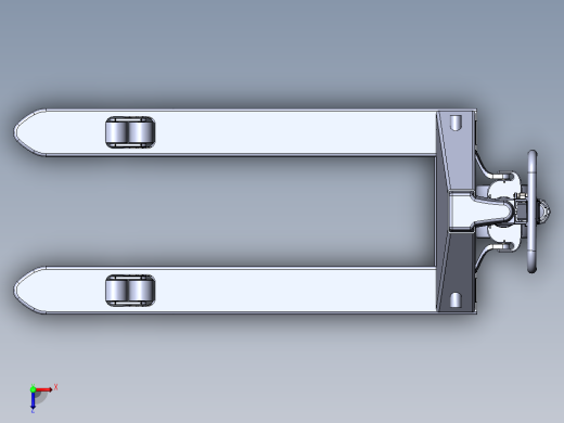 液压搬运车三维及仿真（手动叉车、地牛）俯视缩略图
