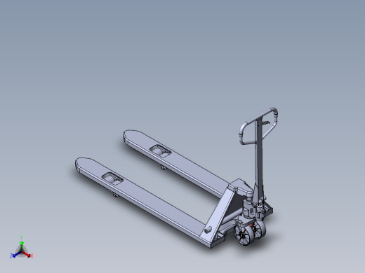 液压搬运车三维及仿真（手动叉车、地牛）正等轴测缩略图