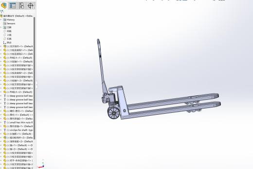 液压搬运车三维及仿真（手动叉车、地牛）缩略图