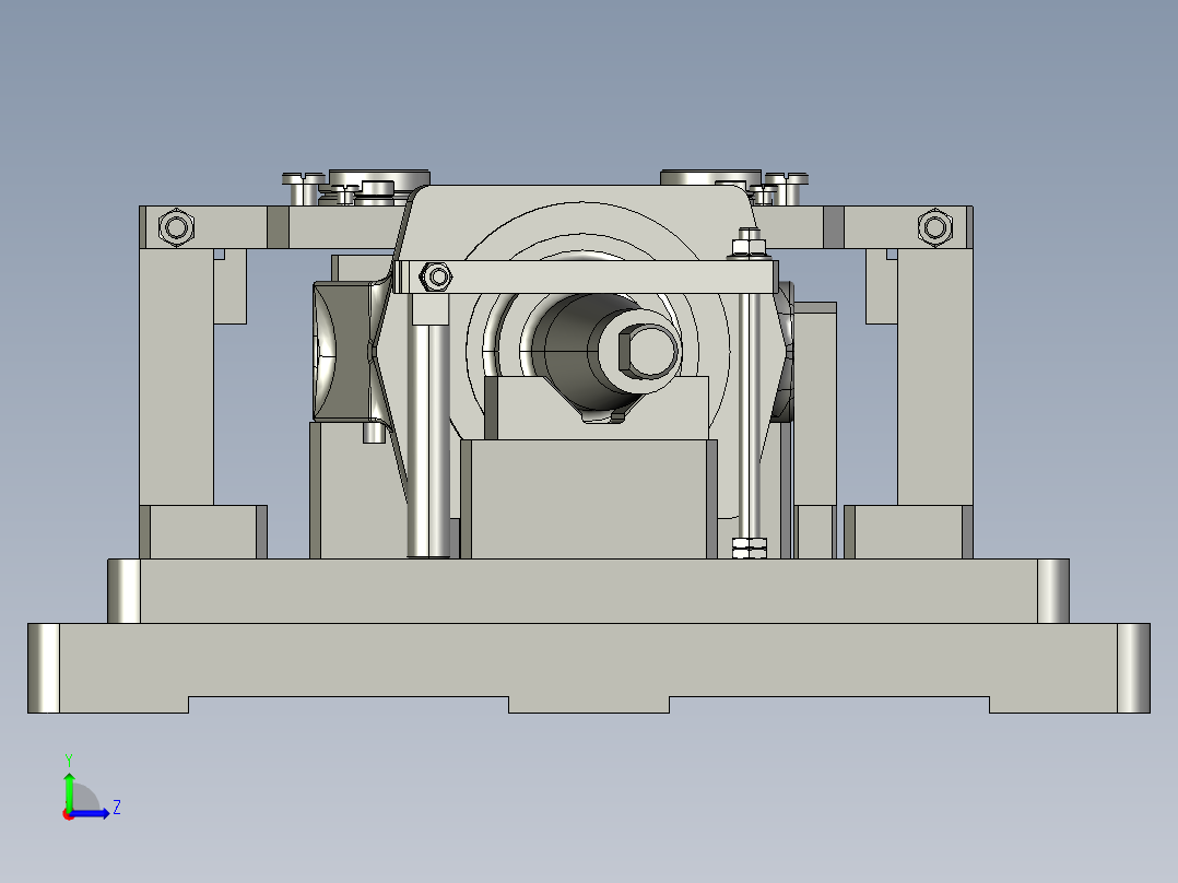 JX389-转向节内孔车组合夹具设计及分析【含三维和cad】左视图