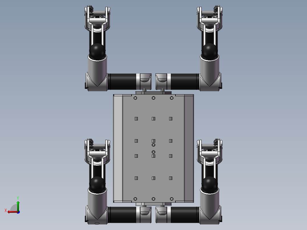 小型四足机器狗后视图