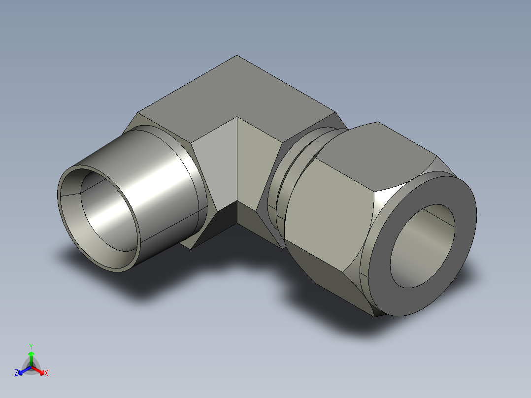 卡套式工业通用硬管接头12_cbu-s正等轴测图
