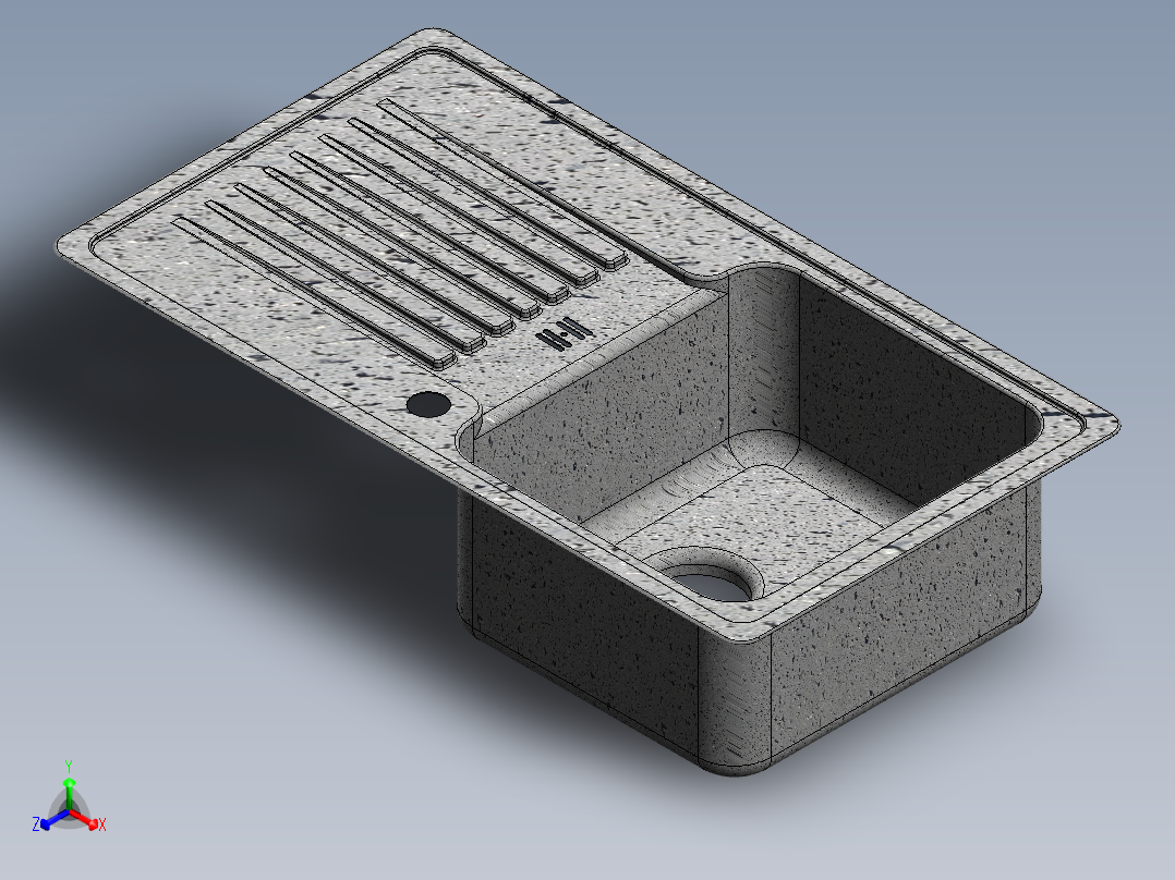 水槽、不锈钢水槽(78)正等轴测图