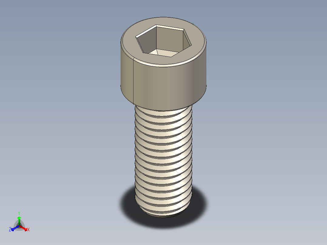 Screw_DIN_912_M12x30F_A2.STEP公制内六角螺钉主视图