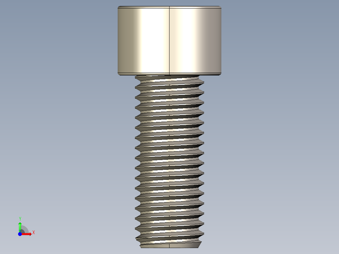 Screw_DIN_912_M12x30F_A2.STEP公制内六角螺钉前视图