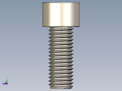 Screw_DIN_912_M12x30F_A2.STEP公制内六角螺钉右视缩略图