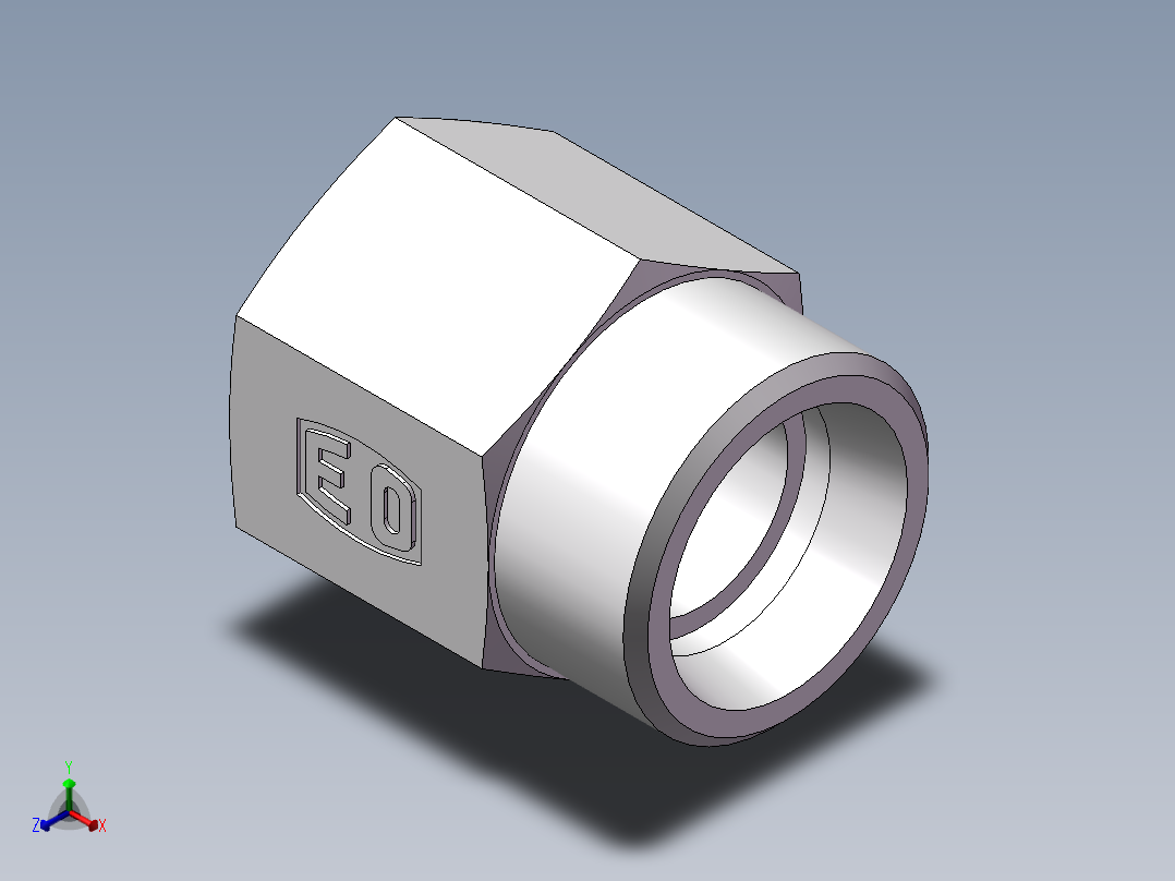 直通内螺纹接头、5CB-26-06非标正等轴测图