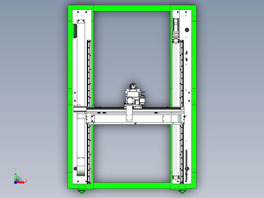 移动式三轴机械臂视觉检测设备设计前视图