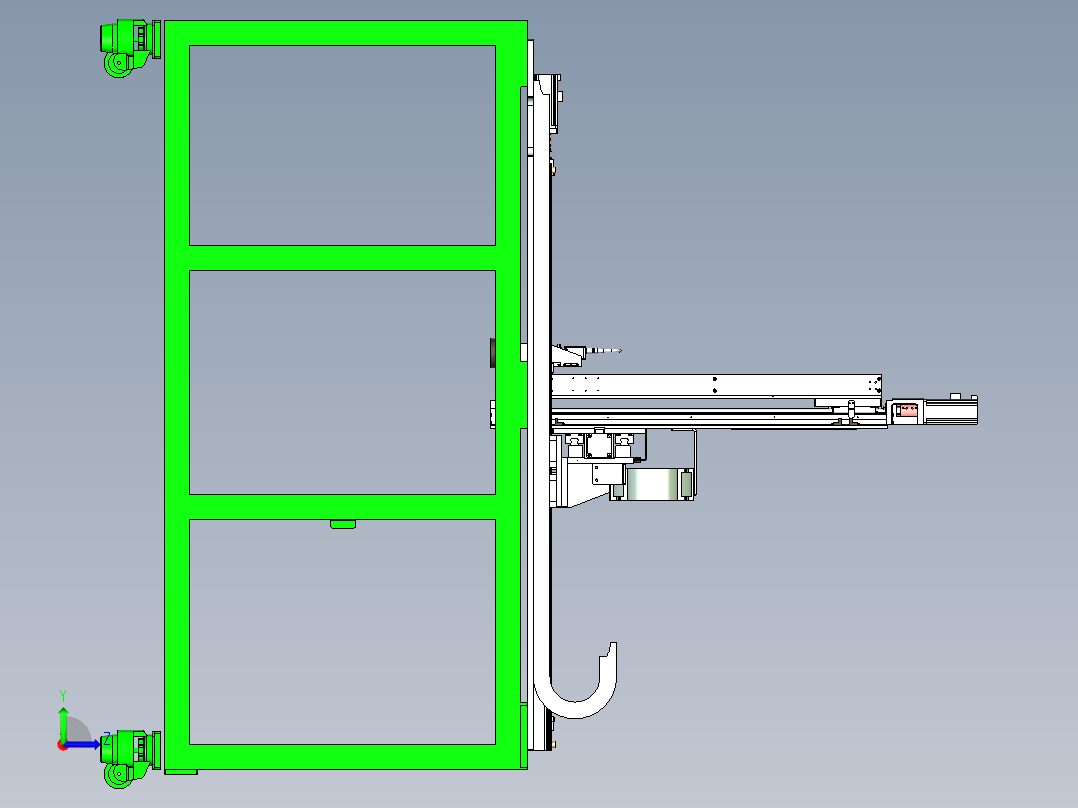 移动式三轴机械臂视觉检测设备设计左视图