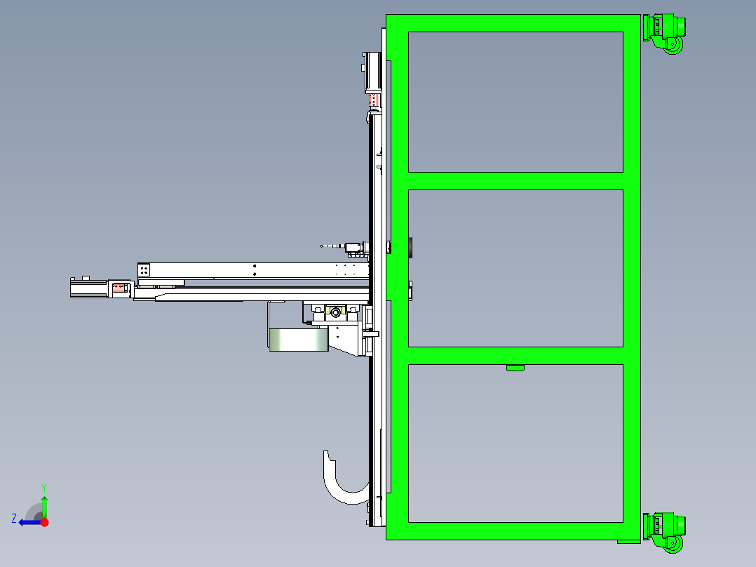 移动式三轴机械臂视觉检测设备设计右视图