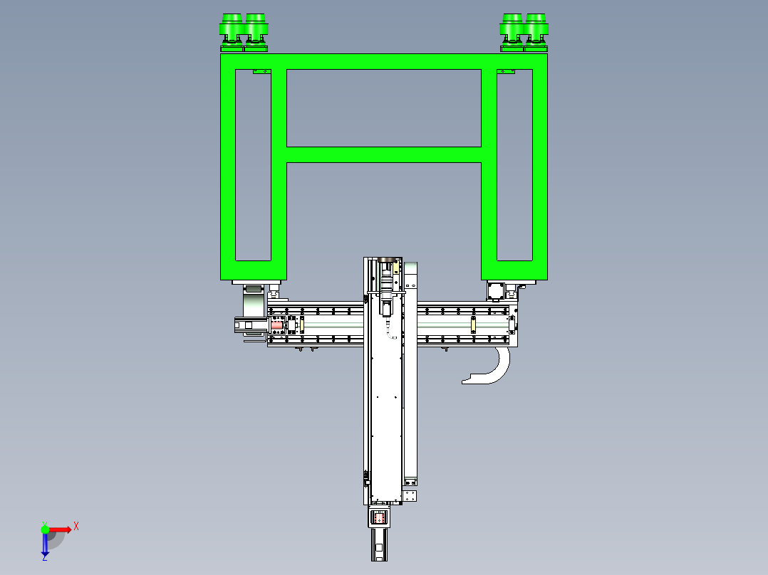 移动式三轴机械臂视觉检测设备设计俯视图