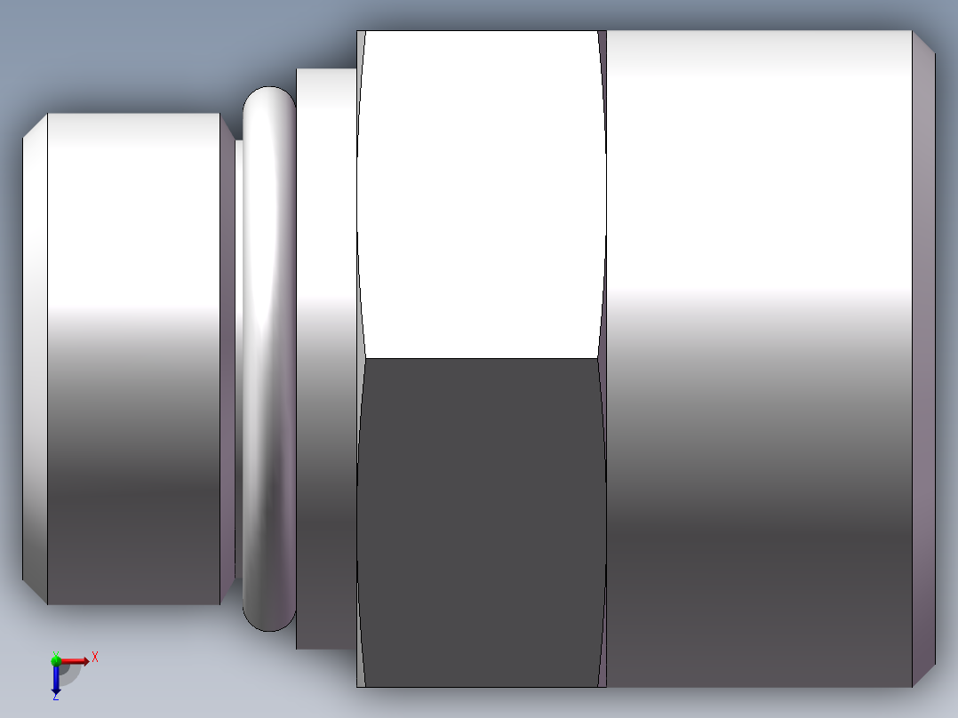 美制O圈密封接头、1DO-36-12俯视图