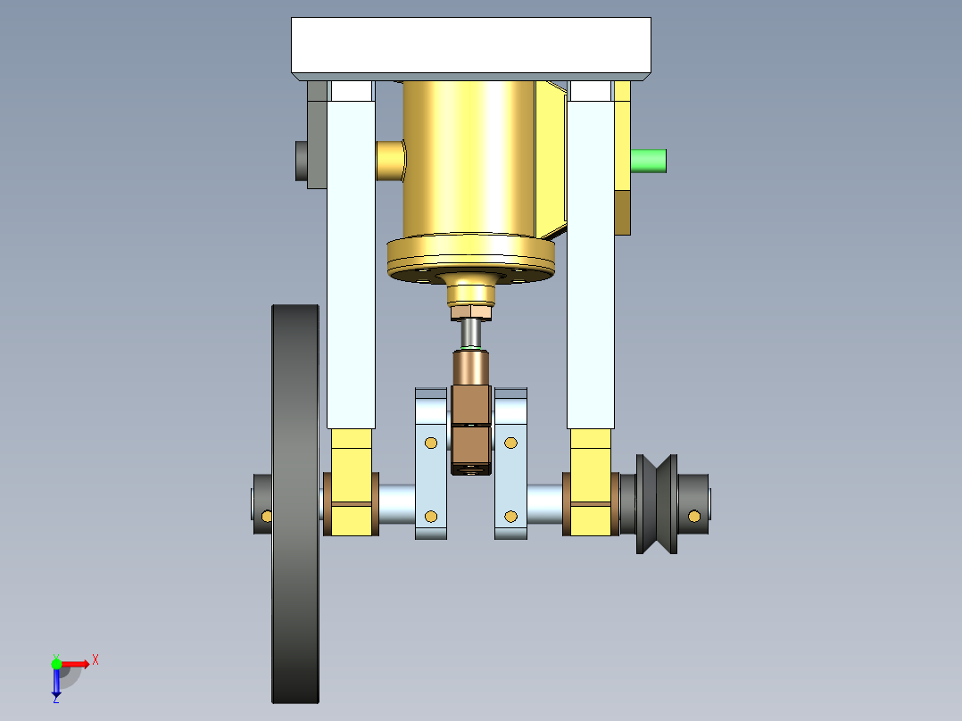 蒸汽机steam-engine-141832-模型格式为 stp俯视图
