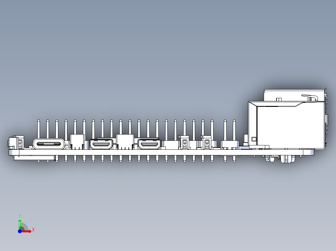 树莓Pi+5微型主板前视图
