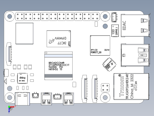 树莓Pi+5微型主板俯视缩略图