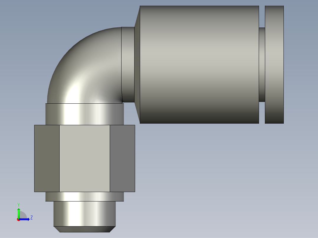 23LM001標準件-氣管接頭-KQ2L04-M5左视图