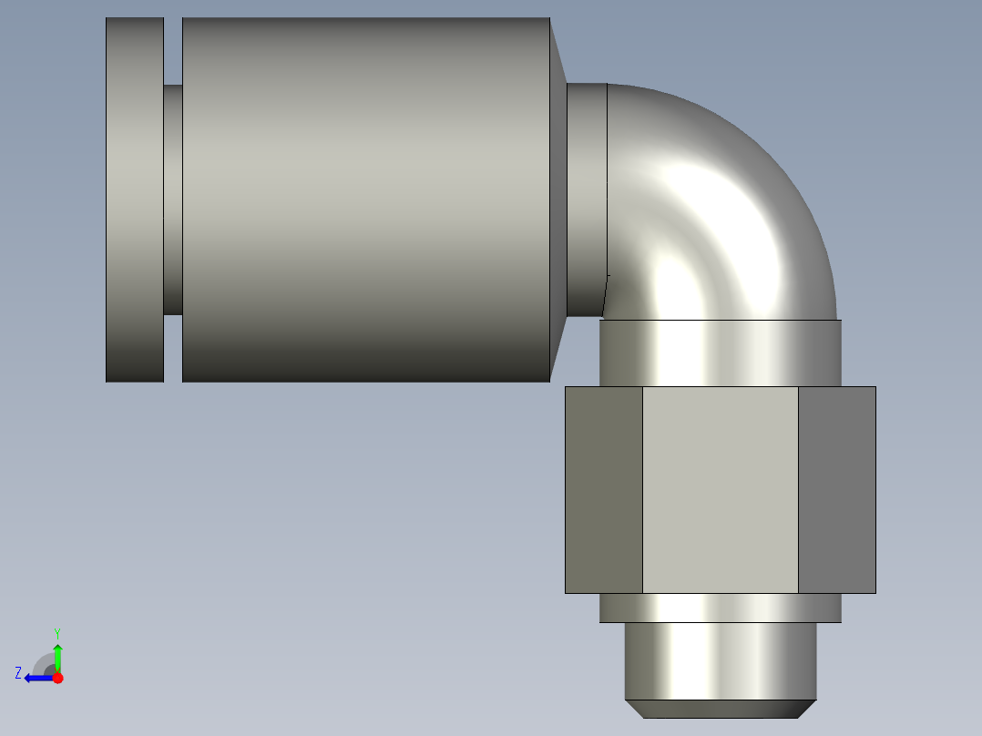 23LM001標準件-氣管接頭-KQ2L04-M5右视图