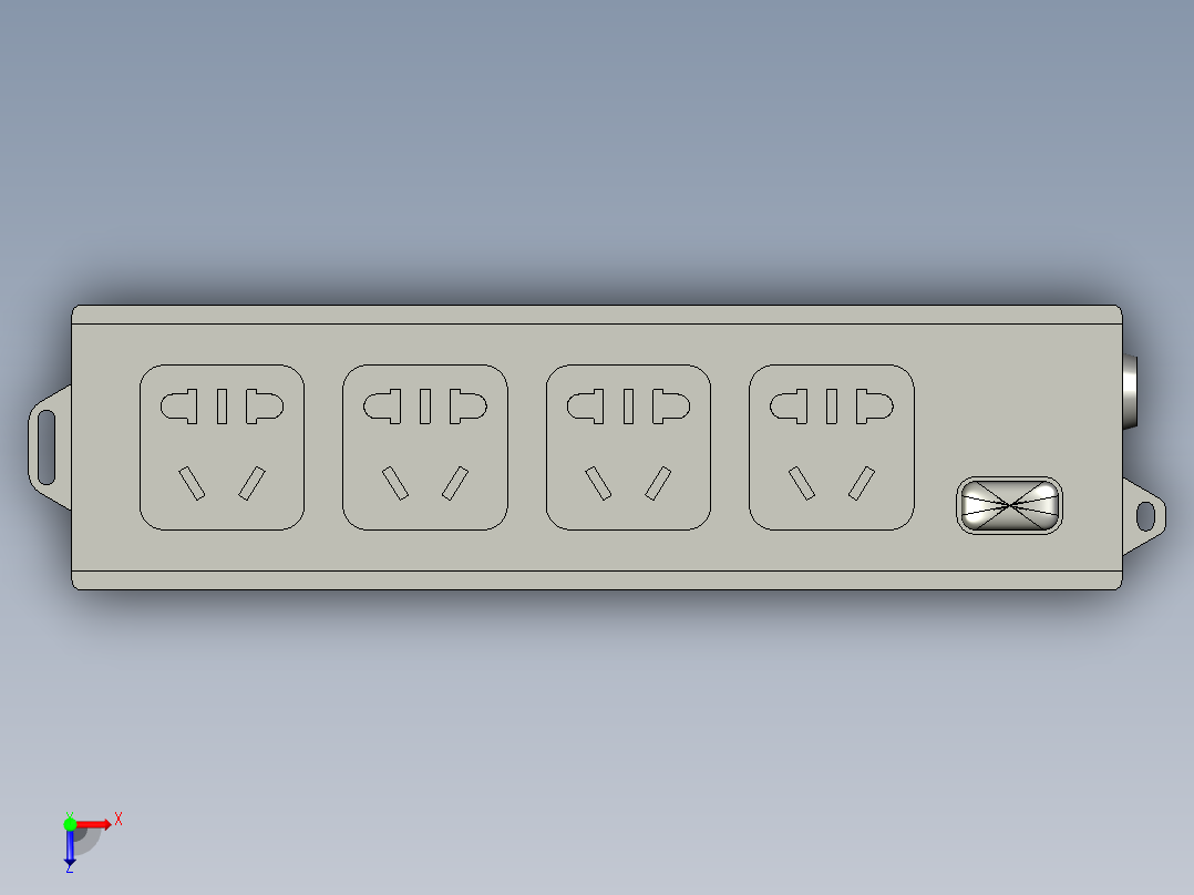 后端后插座俯视图