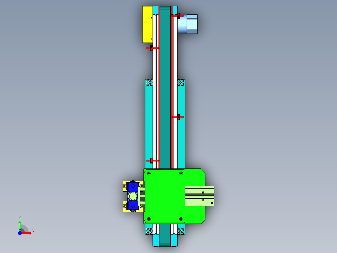 保温杯输送线与在线自动化抓取机构一体化设计前视图