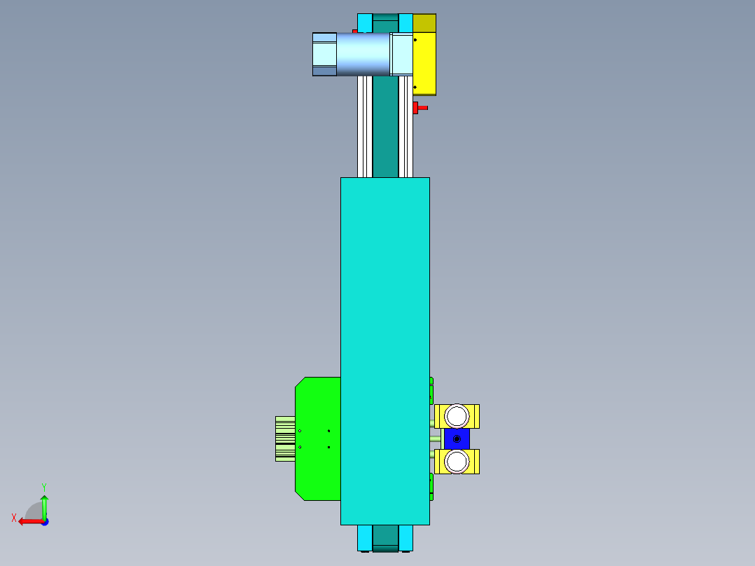 保温杯输送线与在线自动化抓取机构一体化设计后视图