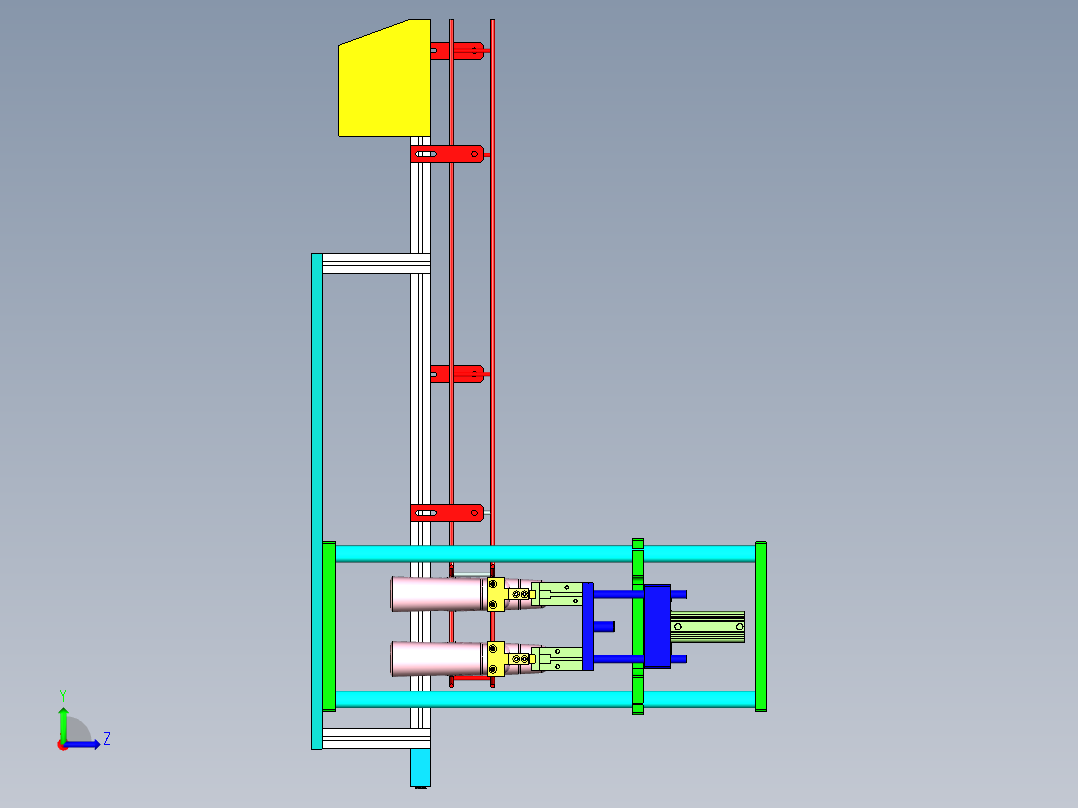 保温杯输送线与在线自动化抓取机构一体化设计左视图