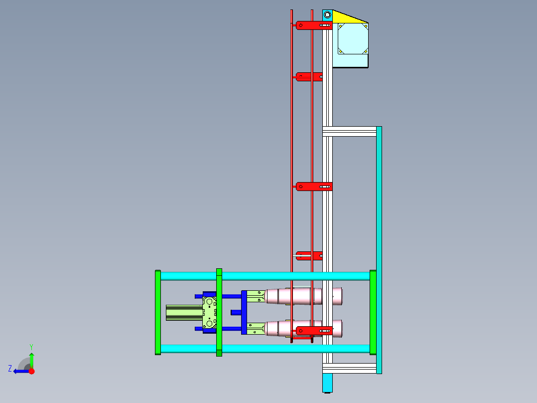 保温杯输送线与在线自动化抓取机构一体化设计右视图