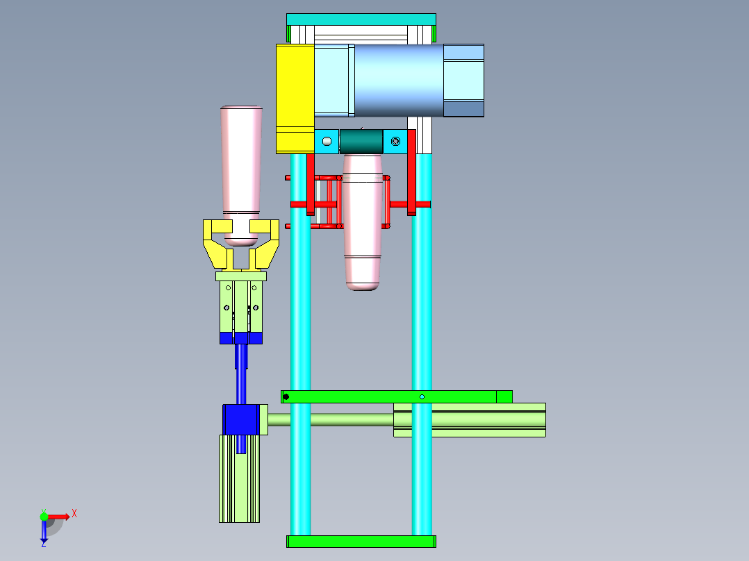 保温杯输送线与在线自动化抓取机构一体化设计俯视图