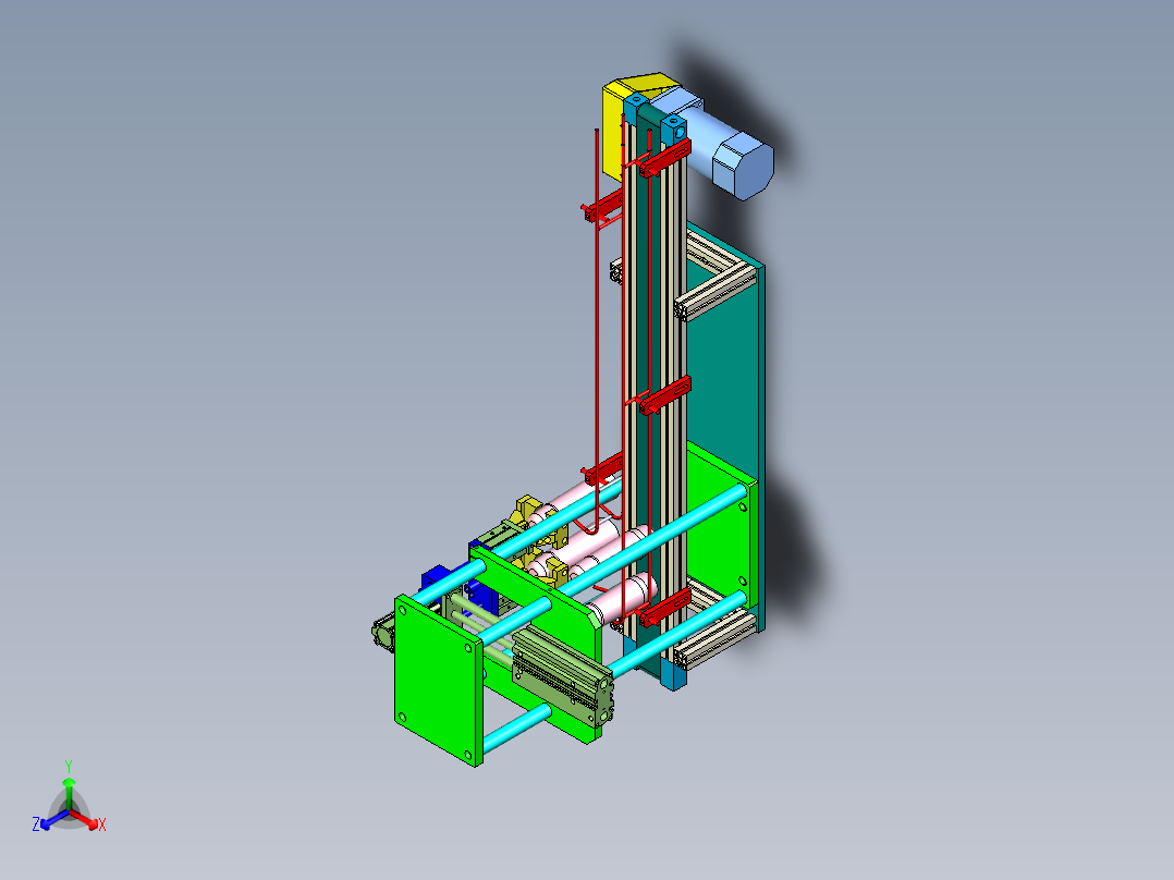 保温杯输送线与在线自动化抓取机构一体化设计正等轴测图