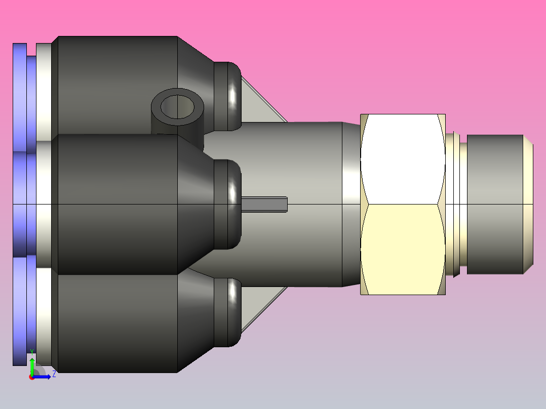 PXT-G Y型螺纹五通-G螺纹[PXT06-G02] (2)左视图