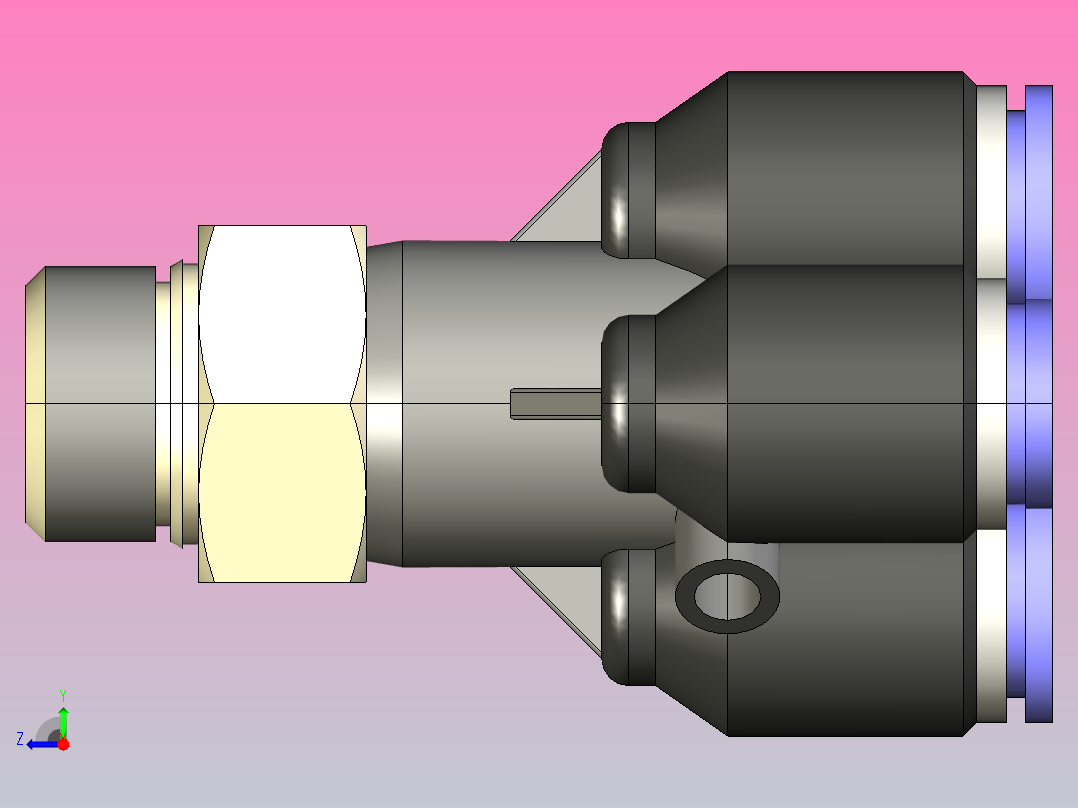 PXT-G Y型螺纹五通-G螺纹[PXT06-G02] (2)右视图