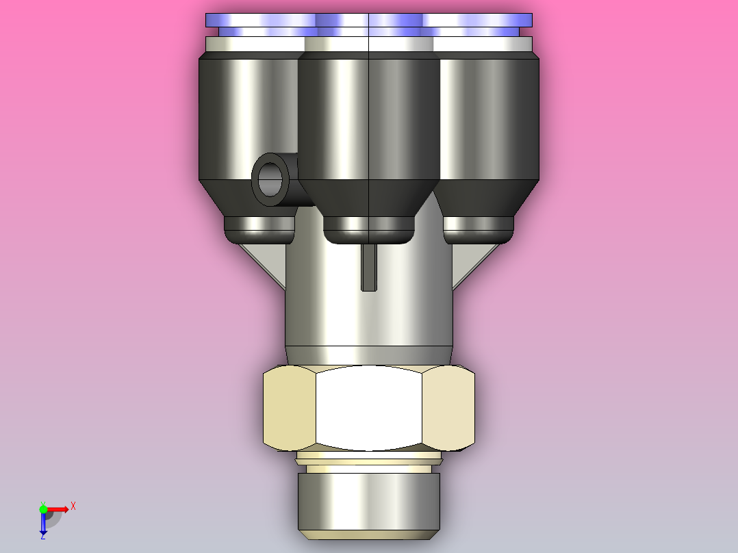 PXT-G Y型螺纹五通-G螺纹[PXT06-G02] (2)俯视图