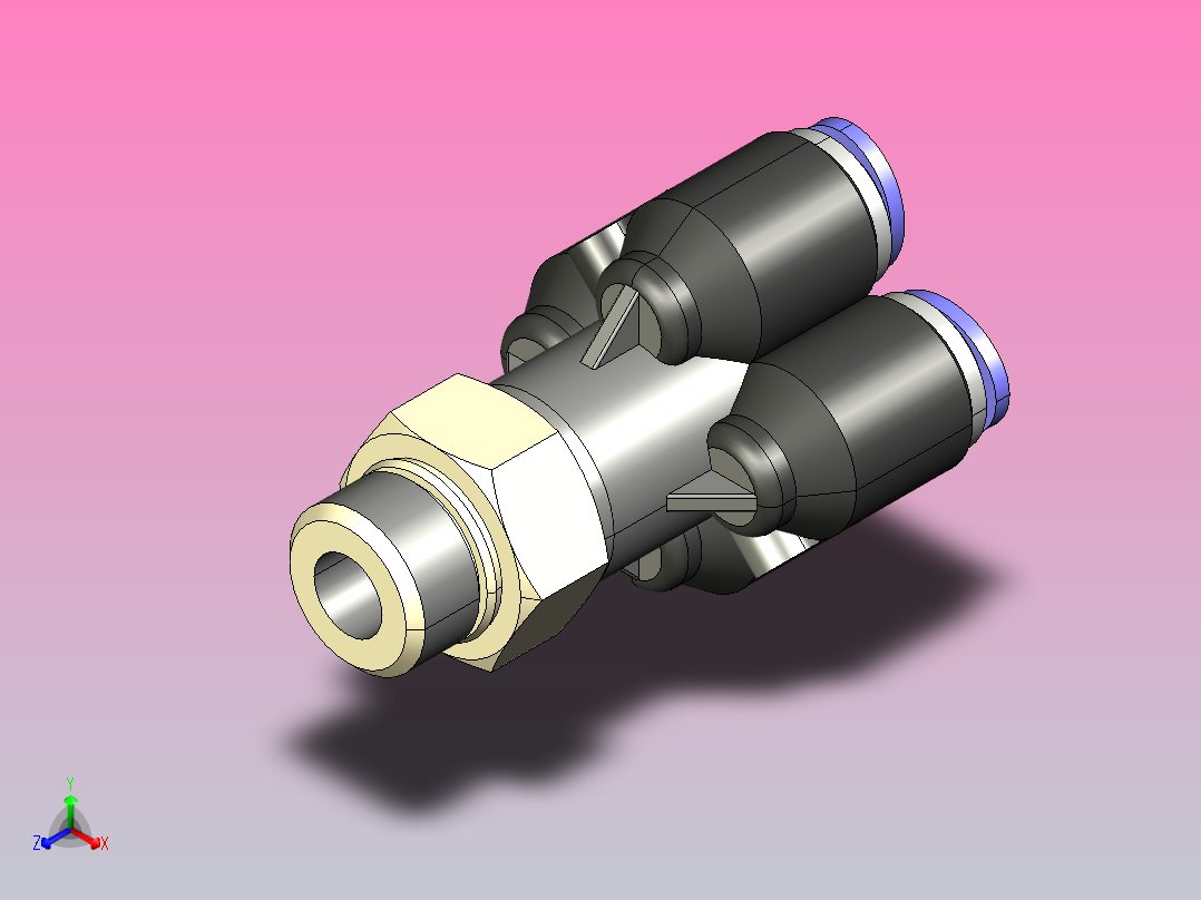 PXT-G Y型螺纹五通-G螺纹[PXT06-G02] (2)正等轴测图