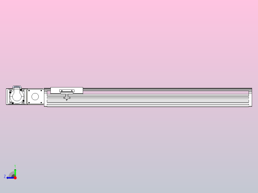 皮带直线轴半封闭可选导轨TPA-HNB-140D-120-L600-ML-C-P40-N3右视图