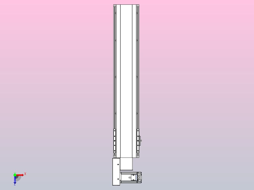 皮带直线轴半封闭可选导轨TPA-HNB-140D-120-L600-ML-C-P40-N3俯视图