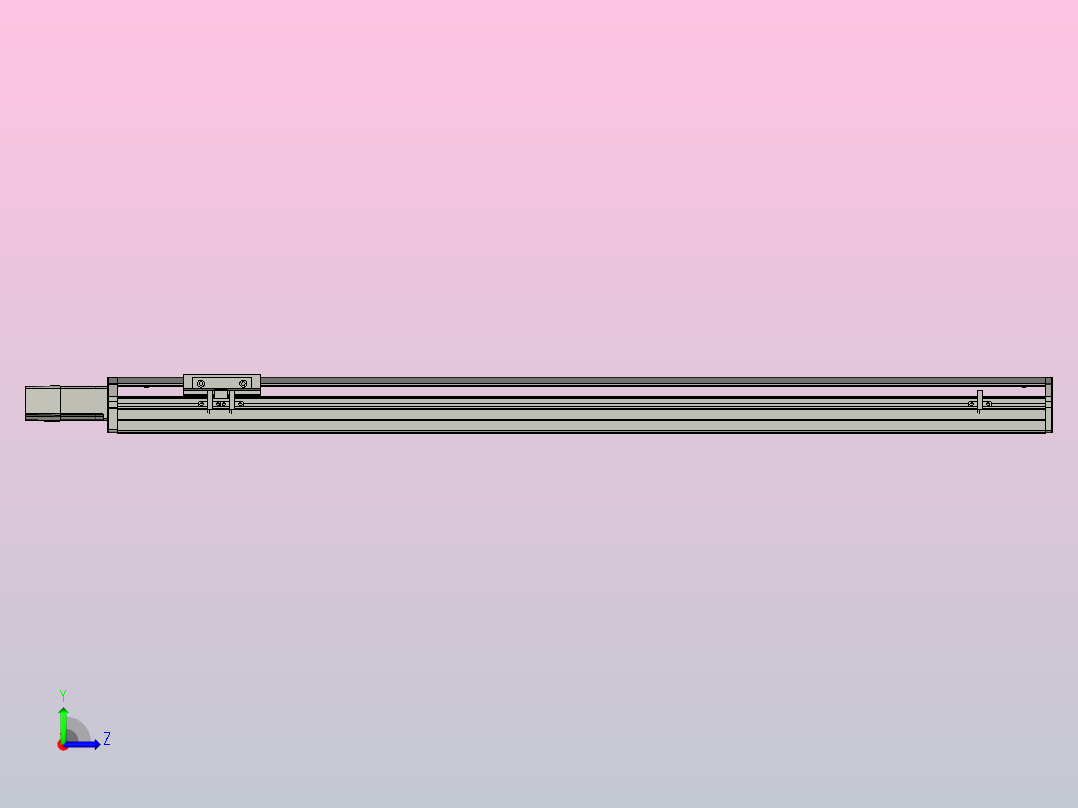 SYS12-BC-850-100W滚珠花健、支撑座、滚珠丝杠、交叉导轨、直线模组.STEP左视图